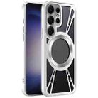 For Samsung Galaxy S23 Ultra 5G Silicone Cooling Hollow Metal MagSafe Phone Case(Silver) - 1