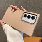 For Samsung Galaxy S25 5G Metal Diamond Texture Lens Frame MagSafe Phone Case(Khaki) - 1