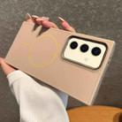 For Samsung Galaxy S24 FE 5G Metal Diamond Texture Lens Frame MagSafe Phone Case(Khaki) - 1