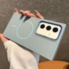 For Samsung Galaxy S24 5G Metal Diamond Texture Lens Frame MagSafe Phone Case(Blue) - 1