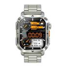 AK80 BT Call Smart Watch, Support Blood Oxygen / Blood Pressure / Heart Rate / Sports Health Monitoring Fitness Tracker(Silver 3-Bead Steel) - 3