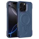 For iPhone 16 Pro Max Breaker Velvet MagSafe Magnetic TPU Phone Case(Sapphire Blue) - 1
