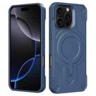 For iPhone 16 Pro Max Breaker Velvet MagSafe Magnetic TPU Phone Case(Sapphire Blue) - 2