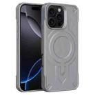 For iPhone 16 Pro Max Breaker Velvet MagSafe Magnetic TPU Phone Case(Grey) - 1