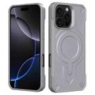 For iPhone 16 Pro Max Breaker Velvet MagSafe Magnetic TPU Phone Case(Grey) - 2