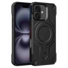 For iPhone 16 Plus Breaker Velvet MagSafe Magnetic TPU Phone Case(Black) - 1