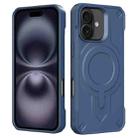 For iPhone 16 Breaker Velvet MagSafe Magnetic TPU Phone Case(Sapphire Blue) - 2
