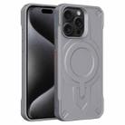 For iPhone 15 Pro Breaker Velvet MagSafe Magnetic TPU Phone Case(Grey) - 1