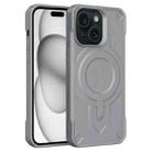 For iPhone 15 Plus Breaker Velvet MagSafe Magnetic TPU Phone Case(Grey) - 1