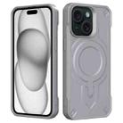 For iPhone 15 Plus Breaker Velvet MagSafe Magnetic TPU Phone Case(Grey) - 2