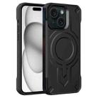 For iPhone 15 Plus Breaker Velvet MagSafe Magnetic TPU Phone Case(Black) - 1