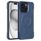 For iPhone 15 Breaker Velvet MagSafe Magnetic TPU Phone Case(Sapphire Blue) - 1