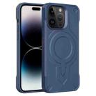 For iPhone 14 Pro Max Breaker Velvet MagSafe Magnetic TPU Phone Case(Sapphire Blue) - 1
