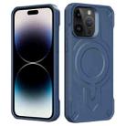 For iPhone 14 Pro Max Breaker Velvet MagSafe Magnetic TPU Phone Case(Sapphire Blue) - 2