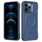 For iPhone 12 Pro Max Breaker Velvet MagSafe Magnetic TPU Phone Case(Sapphire Blue) - 2