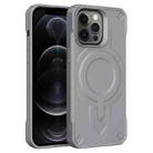 For iPhone 12 Pro Breaker Velvet MagSafe Magnetic TPU Phone Case(Grey) - 1