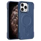 For iPhone 11 Pro Max Breaker Velvet MagSafe Magnetic TPU Phone Case(Sapphire Blue) - 1