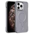For iPhone 11 Pro Max Breaker Velvet MagSafe Magnetic TPU Phone Case(Grey) - 1