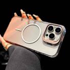 For iPhone 15 Pro Max Metal Lens Folding Holder Gradient MagSafe Shockproof Phone Case(Gold) - 1