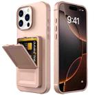 For iPhone 16 Pro Max Skin Feel TPU Hidden Mirror Card Bag Phone Case with Stand(Pink) - 2