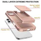 For iPhone 16 Pro Max Skin Feel TPU Hidden Mirror Card Bag Phone Case with Stand(Pink) - 3