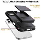 For iPhone 16 Pro Max Skin Feel TPU Hidden Mirror Card Bag Phone Case with Stand(Black) - 3