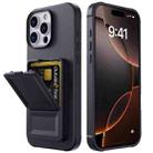 For iPhone 16 Pro Skin Feel TPU Hidden Mirror Card Bag Phone Case with Stand(Black) - 2
