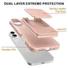 For iPhone 16 Plus Skin Feel TPU Hidden Mirror Card Bag Phone Case with Stand(Pink) - 3