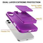 For iPhone 16 Skin Feel TPU Hidden Mirror Card Bag Phone Case with Stand(Dark Purple) - 3