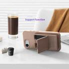 For iPhone 16e Skin Feel TPU Hidden Mirror Card Bag Phone Case with Stand(Pink) - 3