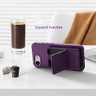 For iPhone 16e Skin Feel TPU Hidden Mirror Card Bag Phone Case with Stand(Dark Purple) - 3
