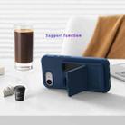 For iPhone 16e Skin Feel TPU Hidden Mirror Card Bag Phone Case with Stand(Blue) - 3