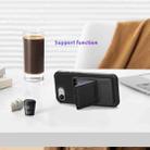 For iPhone 16e Skin Feel TPU Hidden Mirror Card Bag Phone Case with Stand(Black) - 3