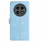 For OnePlus 13 Skin Feel Embossed Feather Leather Phone Case(Light Blue) - 3