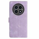 For OnePlus 13 Skin Feel Embossed Feather Leather Phone Case(Purple) - 3