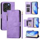 For Coolpad X100 Multi-Card Slots Zipper Wallet Leather Phone Case(Purple) - 1