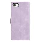 For iPhone 16e Triangles Embossed Leather Phone Case(Purple) - 3