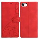 For iPhone 16e Triangles Embossed Leather Phone Case(Red) - 1