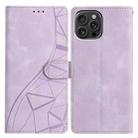For iPhone 16 Pro Triangles Embossed Leather Phone Case(Purple) - 1