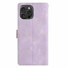 For iPhone 16 Pro Triangles Embossed Leather Phone Case(Purple) - 3