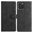For iPhone 16 Pro Triangles Embossed Leather Phone Case(Black) - 1
