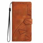 For iPhone 16 Pro Triangles Embossed Leather Phone Case(Brown) - 2