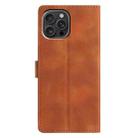 For iPhone 16 Pro Triangles Embossed Leather Phone Case(Brown) - 3