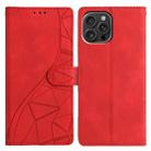 For iPhone 16 Pro Triangles Embossed Leather Phone Case(Red) - 1