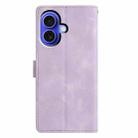 For iPhone 16 Plus Triangles Embossed Leather Phone Case(Purple) - 3
