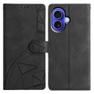 For iPhone 16 Plus Triangles Embossed Leather Phone Case(Black) - 1