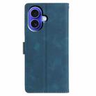 For iPhone 16 Triangles Embossed Leather Phone Case(Blue) - 3