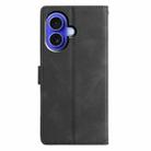 For iPhone 16 Triangles Embossed Leather Phone Case(Black) - 3