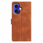 For iPhone 16 Triangles Embossed Leather Phone Case(Brown) - 3