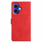 For iPhone 16 Triangles Embossed Leather Phone Case(Red) - 3